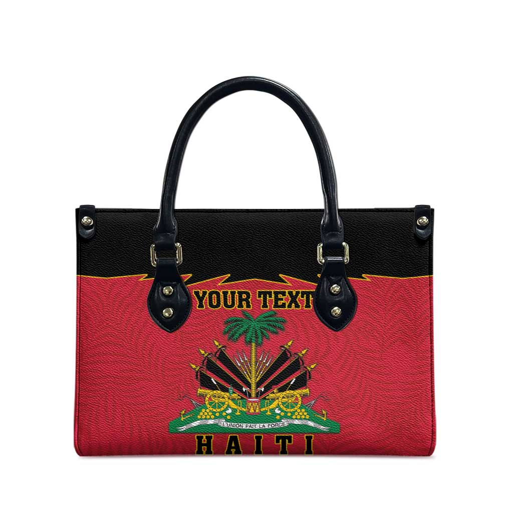 Personalized Afro-Haitians 1964 Leather Bag Coat Of Arms Flag Style