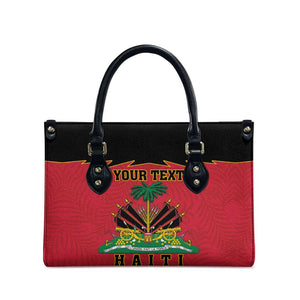 Personalized Afro-Haitians 1964 Leather Bag Coat Of Arms Flag Style