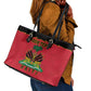 Personalized Afro-Haitians 1964 Leather Tote Bag Coat Of Arms Flag Style - African Pride