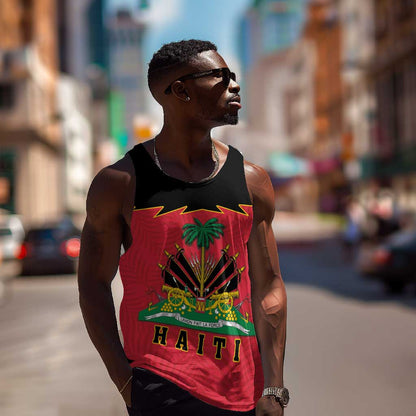 Personalized Afro-Haitians 1964 Men Tank Top Coat Of Arms Flag Style - African Pride