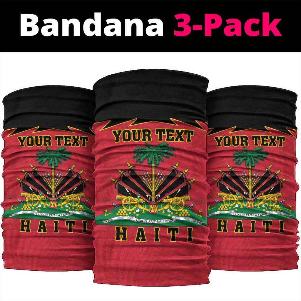 Personalized Afro-Haitians 1964 Neck Gaiter Coat Of Arms Flag Style - African Pride