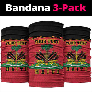 Personalized Afro-Haitians 1964 Neck Gaiter Coat Of Arms Flag Style - African Pride