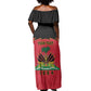 Personalized Afro-Haitians 1964 Off Shoulder Maxi Dress Coat Of Arms Flag Style - African Pride