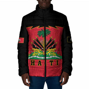 Personalized Afro-Haitians 1964 Padded Jacket Coat Of Arms Flag Style