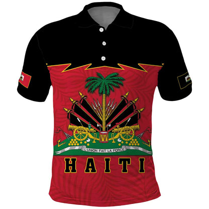 Personalized Afro-Haitians 1964 Polo Shirt Coat Of Arms Flag Style - African Pride