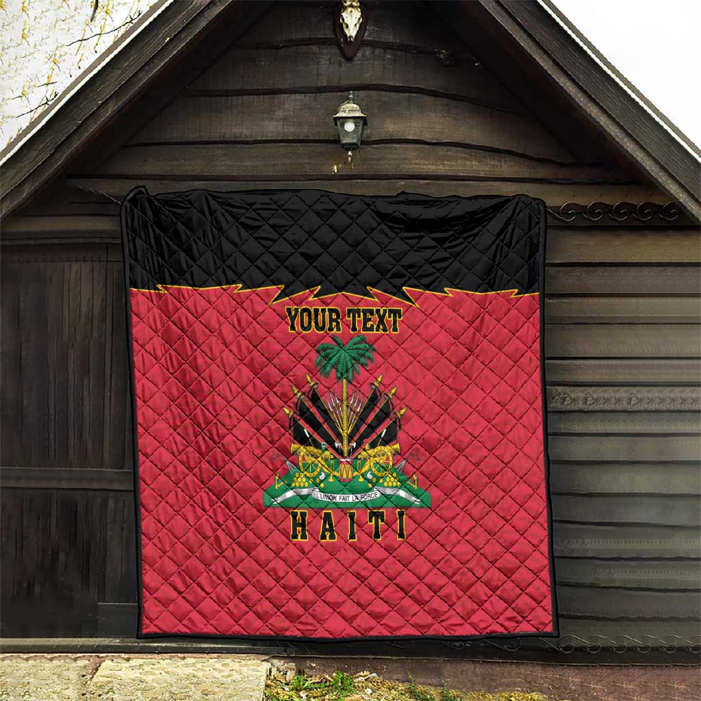 Personalized Afro-Haitians 1964 Quilt Coat Of Arms Flag Style - African Pride