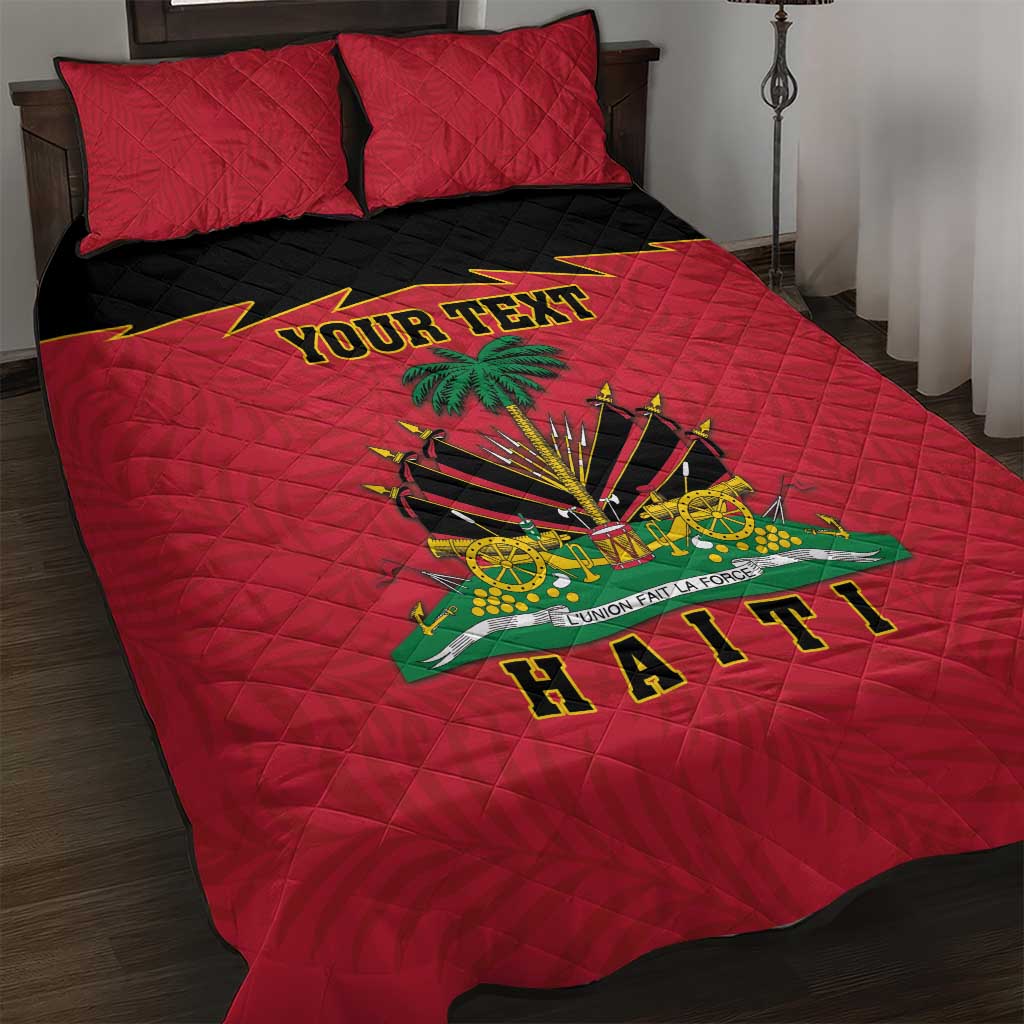 Personalized Afro-Haitians 1964 Quilt Bed Set Coat Of Arms Flag Style - African Pride