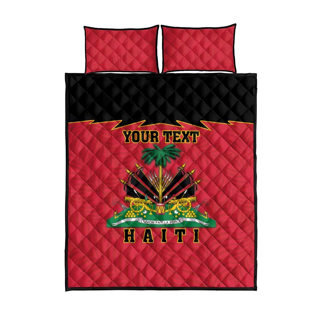 Personalized Afro-Haitians 1964 Quilt Bed Set Coat Of Arms Flag Style - African Pride