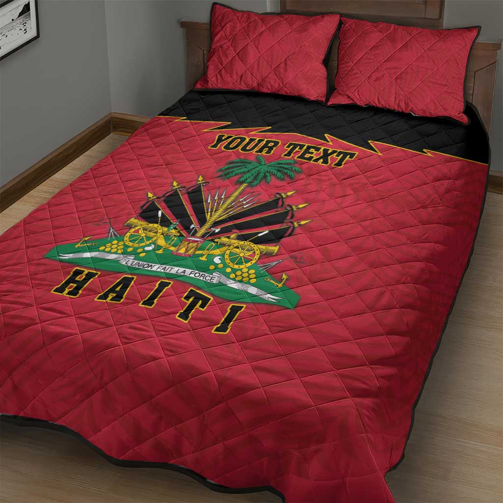 Personalized Afro-Haitians 1964 Quilt Bed Set Coat Of Arms Flag Style - African Pride