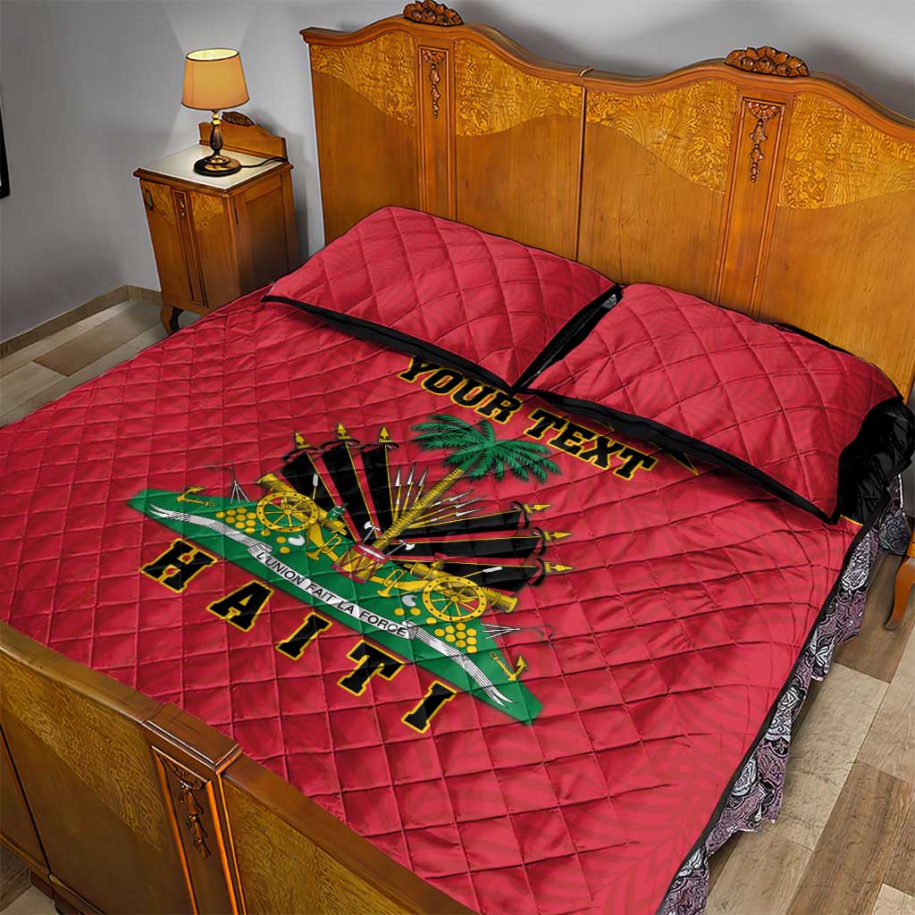 Personalized Afro-Haitians 1964 Quilt Bed Set Coat Of Arms Flag Style - African Pride