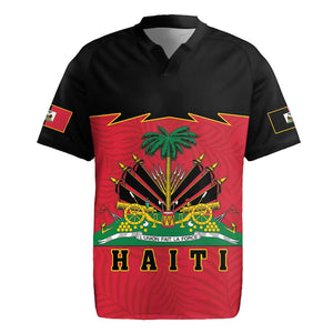 Personalized Afro-Haitians 1964 Rugby Jersey Coat Of Arms Flag Style - African Pride