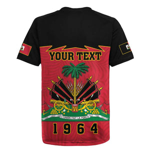 Personalized Afro-Haitians 1964 Rugby Jersey Coat Of Arms Flag Style - African Pride