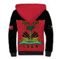Personalized Afro-Haitians 1964 Sherpa Hoodie Coat Of Arms Flag Style - African Pride