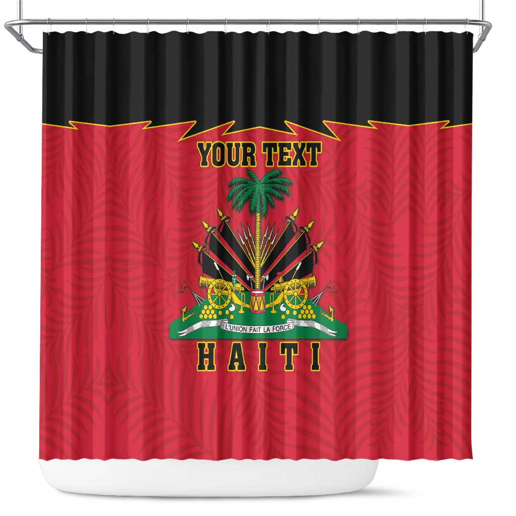 Personalized Afro-Haitians 1964 Shower Curtain Coat Of Arms Flag Style - African Pride
