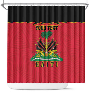 Personalized Afro-Haitians 1964 Shower Curtain Coat Of Arms Flag Style - African Pride
