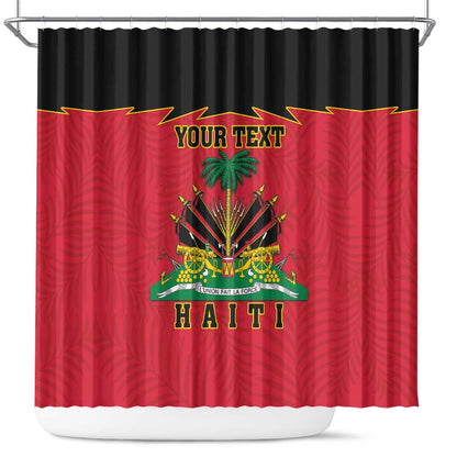 Personalized Afro-Haitians 1964 Shower Curtain Coat Of Arms Flag Style - African Pride