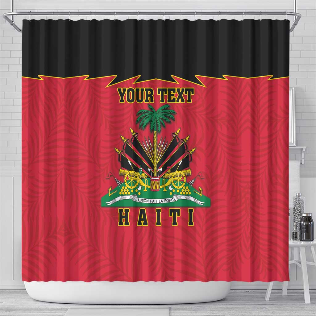 Personalized Afro-Haitians 1964 Shower Curtain Coat Of Arms Flag Style - African Pride