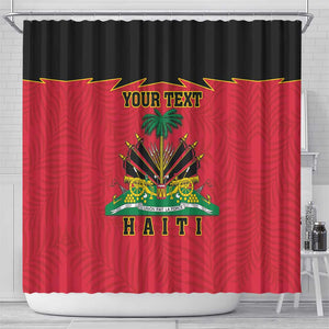 Personalized Afro-Haitians 1964 Shower Curtain Coat Of Arms Flag Style - African Pride