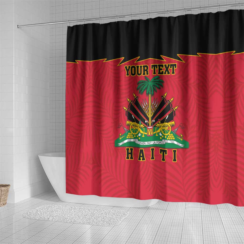 Personalized Afro-Haitians 1964 Shower Curtain Coat Of Arms Flag Style - African Pride