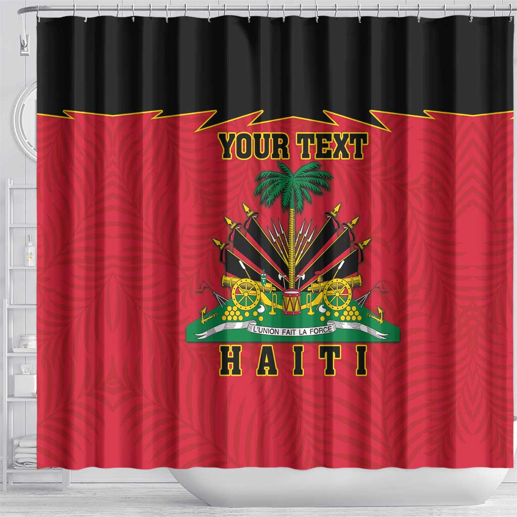 Personalized Afro-Haitians 1964 Shower Curtain Coat Of Arms Flag Style - African Pride
