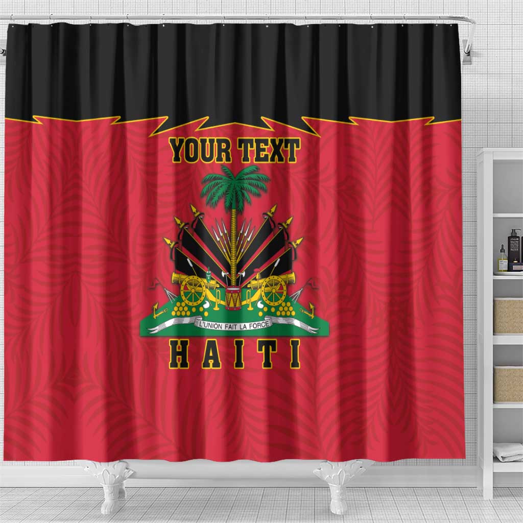 Personalized Afro-Haitians 1964 Shower Curtain Coat Of Arms Flag Style - African Pride