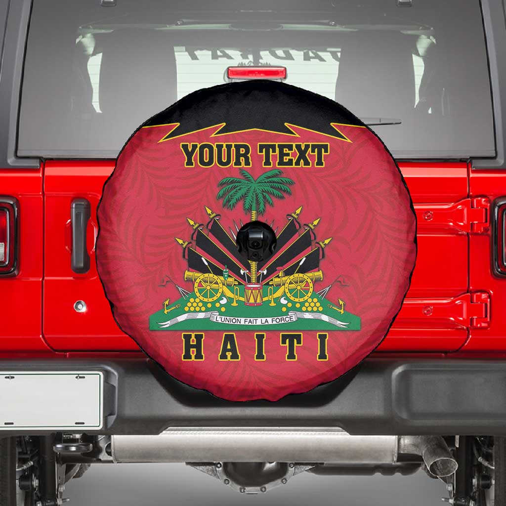 Personalized Afro-Haitians 1964 Spare Tire Cover Coat Of Arms Flag Style - African Pride