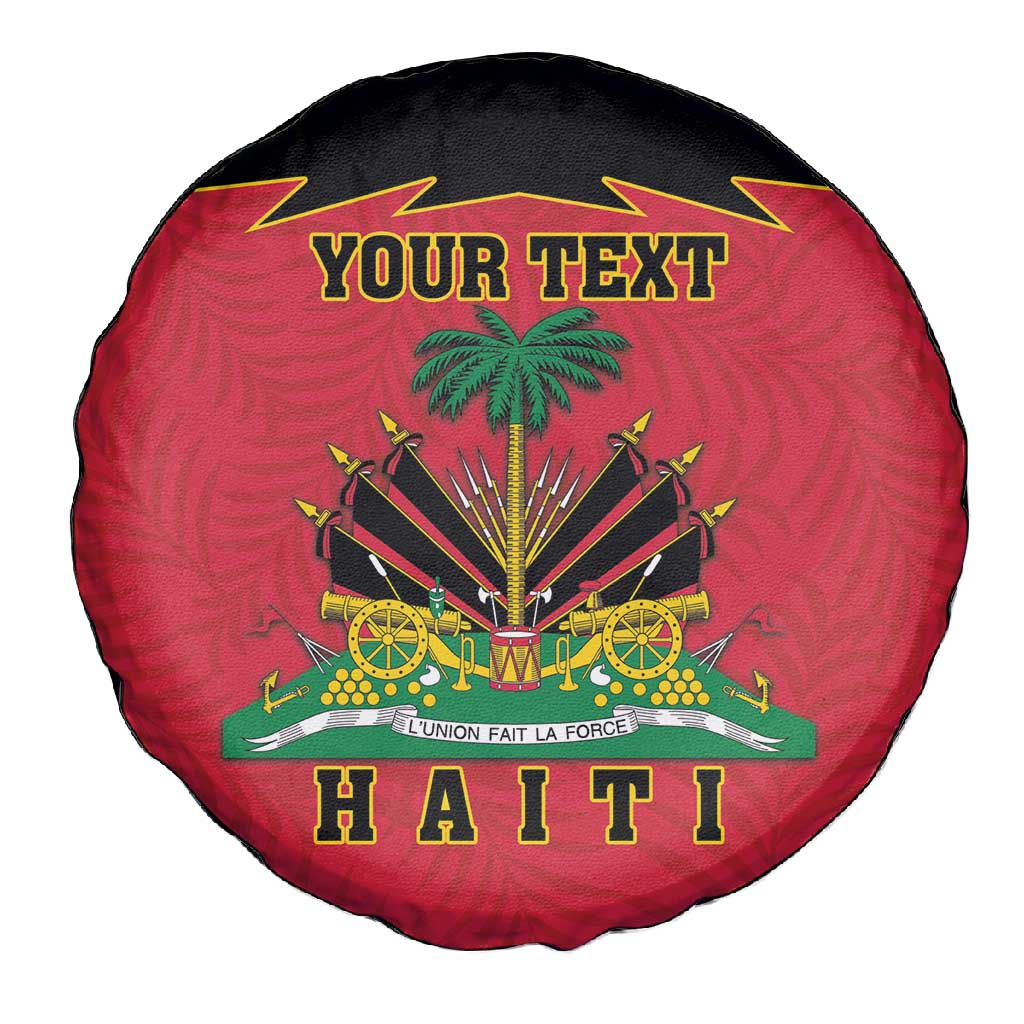 Personalized Afro-Haitians 1964 Spare Tire Cover Coat Of Arms Flag Style - African Pride