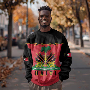 Personalized Afro-Haitians 1964 Sweatshirt Coat Of Arms Flag Style - African Pride