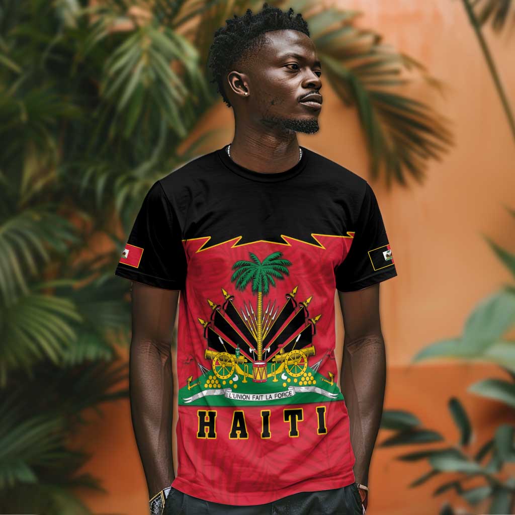 Personalized Afro-Haitians 1964 T shirt Coat Of Arms Flag Style - African Pride