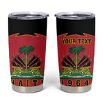 Personalized Afro-Haitians 1964 Tumbler Cup Coat Of Arms Flag Style - African Pride