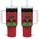 Personalized Afro-Haitians 1964 Tumbler With Handle Coat Of Arms Flag Style - African Pride