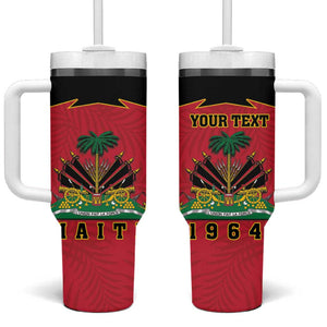 Personalized Afro-Haitians 1964 Tumbler With Handle Coat Of Arms Flag Style - African Pride