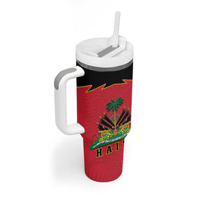 Personalized Afro-Haitians 1964 Tumbler With Handle Coat Of Arms Flag Style - African Pride