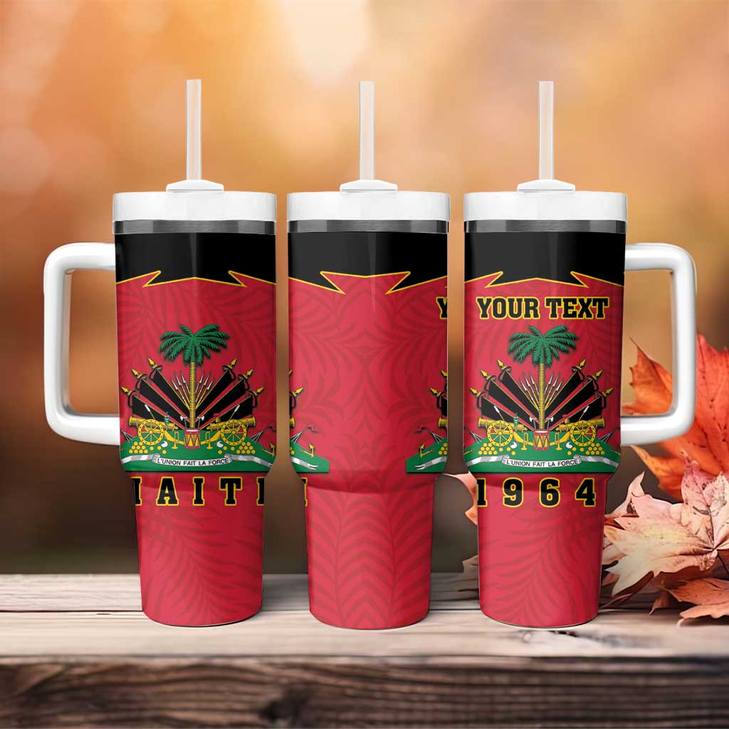 Personalized Afro-Haitians 1964 Tumbler With Handle Coat Of Arms Flag Style - African Pride