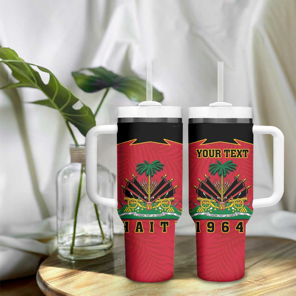 Personalized Afro-Haitians 1964 Tumbler With Handle Coat Of Arms Flag Style - African Pride