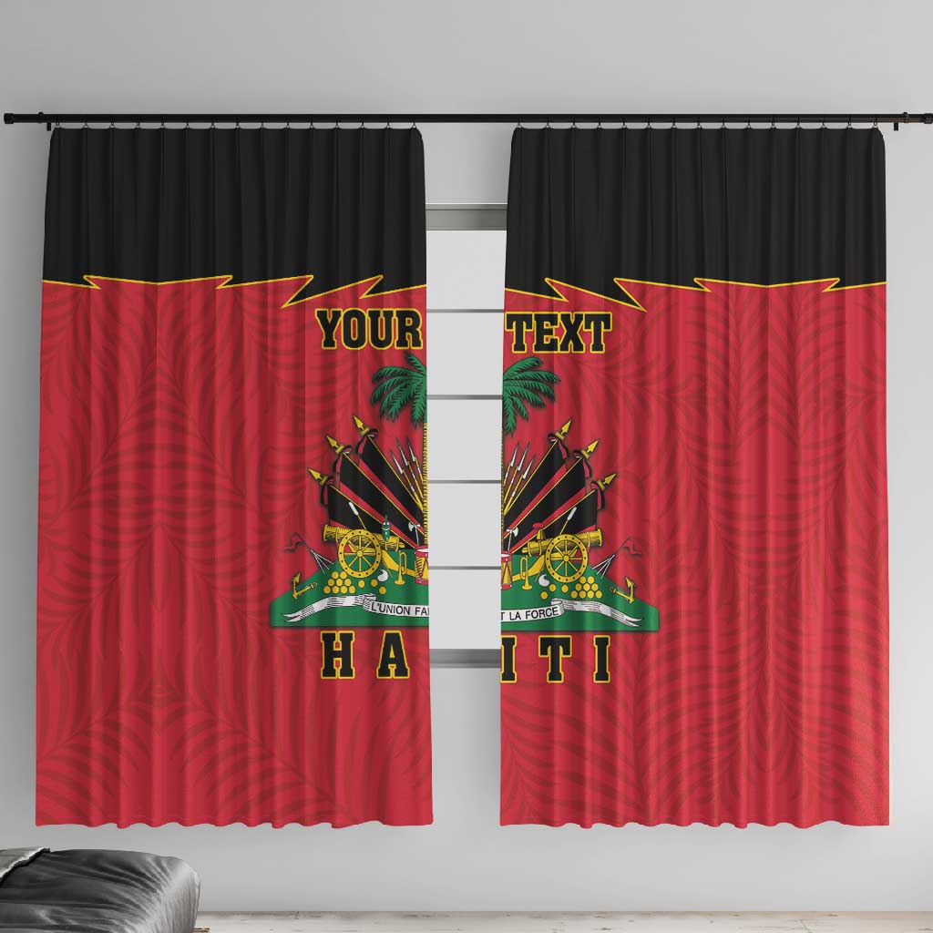 Personalized Afro-Haitians 1964 Window Curtain Coat Of Arms Flag Style - African Pride