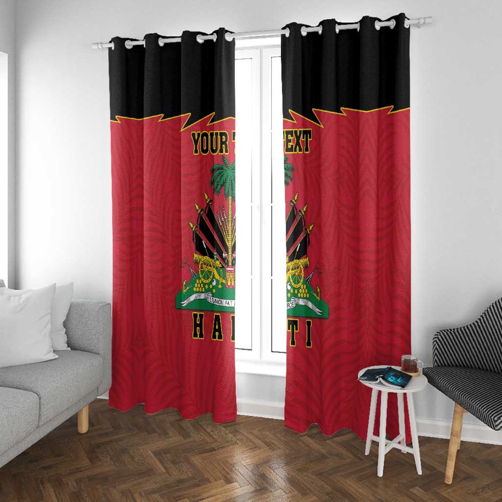 Personalized Afro-Haitians 1964 Window Curtain Coat Of Arms Flag Style - African Pride