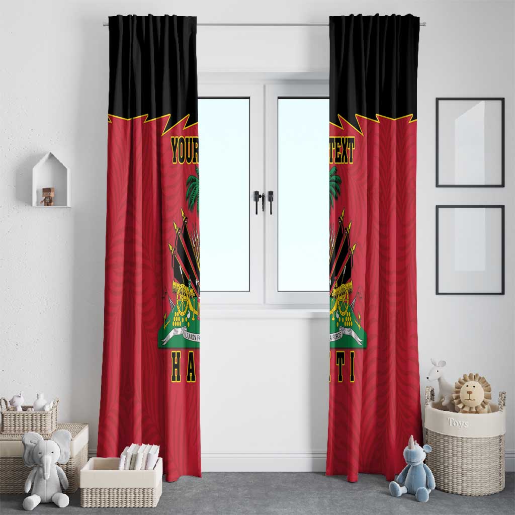 Personalized Afro-Haitians 1964 Window Curtain Coat Of Arms Flag Style - African Pride