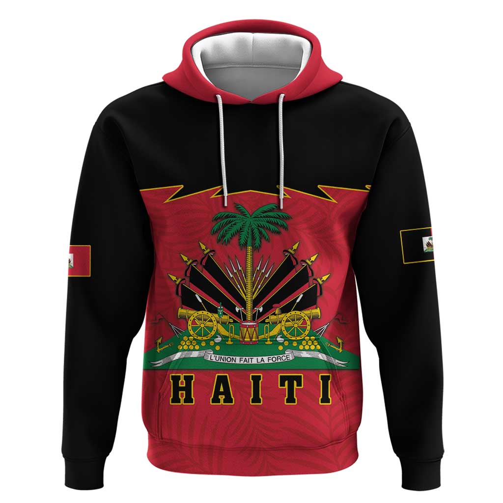Personalized Afro-Haitians 1964 Zip Hoodie Coat Of Arms Flag Style - African Pride