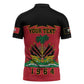 Personalized Afro-Haitians 1964 Zipper Polo Shirt Coat Of Arms Flag Style