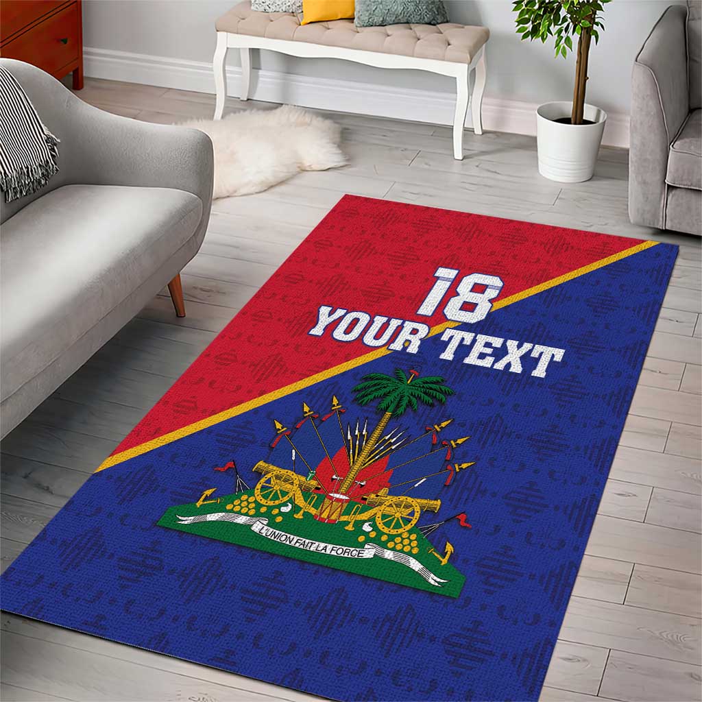 Custom Afro Haiti Football Area Rug Les Grenadiers - African Pride