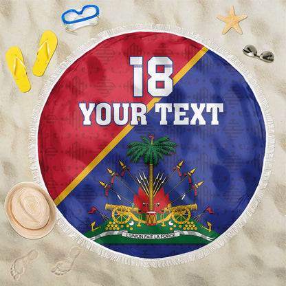 Custom Afro Haiti Football Beach Blanket Les Grenadiers - African Pride