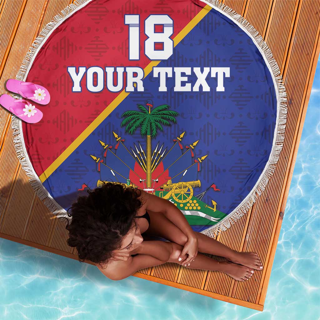 Custom Afro Haiti Football Beach Blanket Les Grenadiers - African Pride