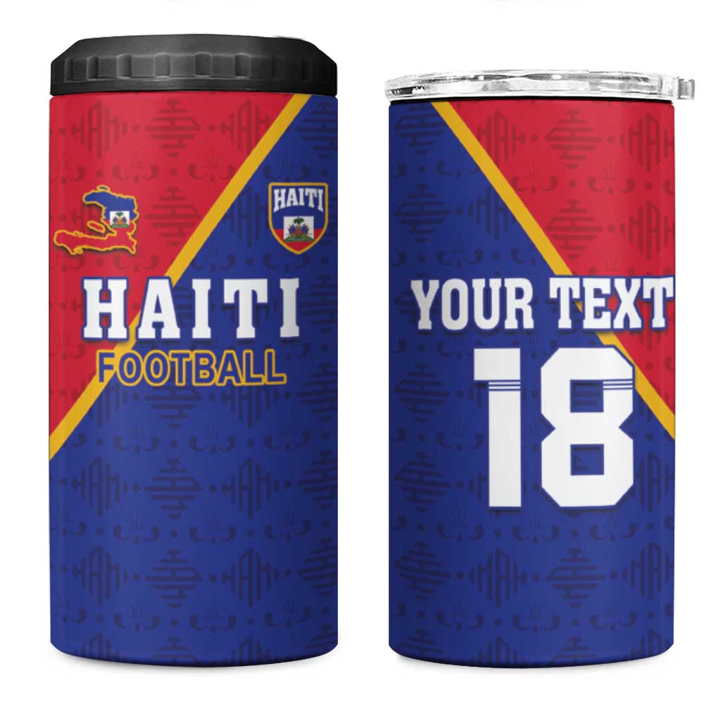 Custom Afro Haiti Football 4 in 1 Can Cooler Tumbler Les Grenadiers - African Pride