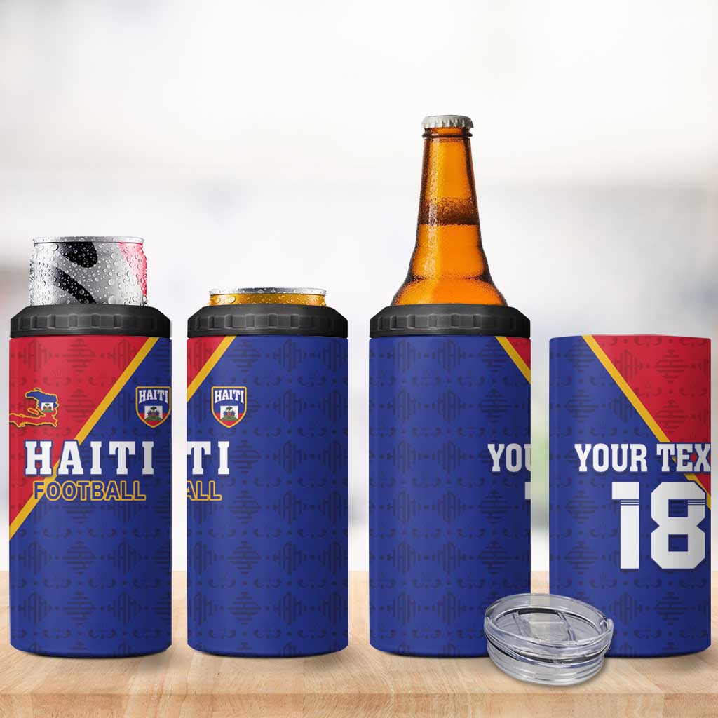 Custom Afro Haiti Football 4 in 1 Can Cooler Tumbler Les Grenadiers - African Pride