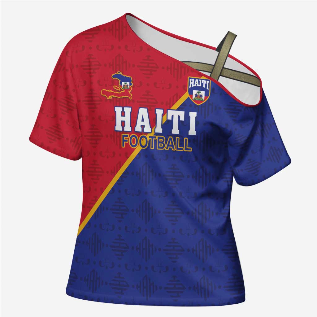 Custom Afro Haiti Football Cross Shoulder Shirt Les Grenadiers