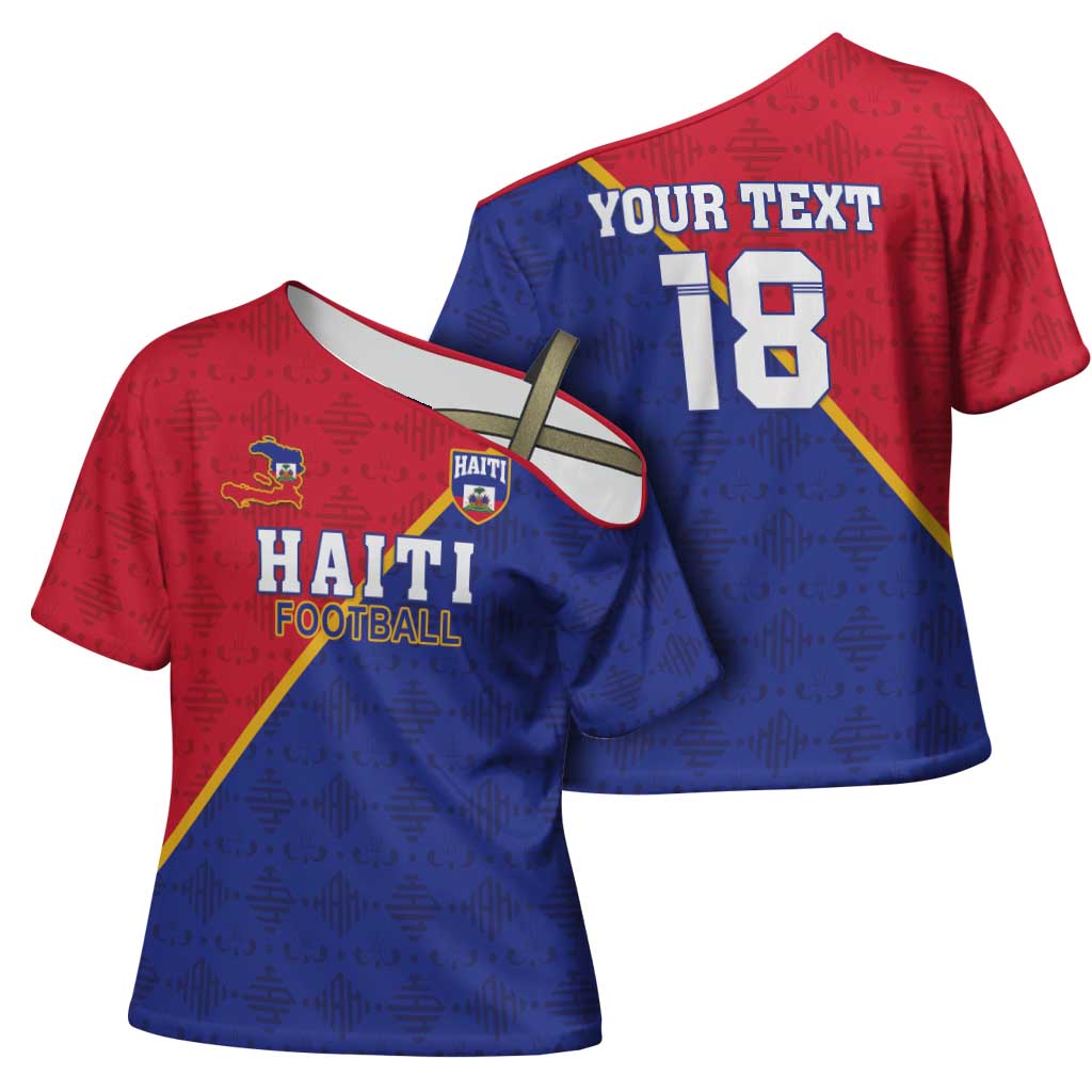 Custom Afro Haiti Football Cross Shoulder Shirt Les Grenadiers