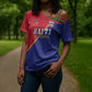 Custom Afro Haiti Football Cross Shoulder Shirt Les Grenadiers