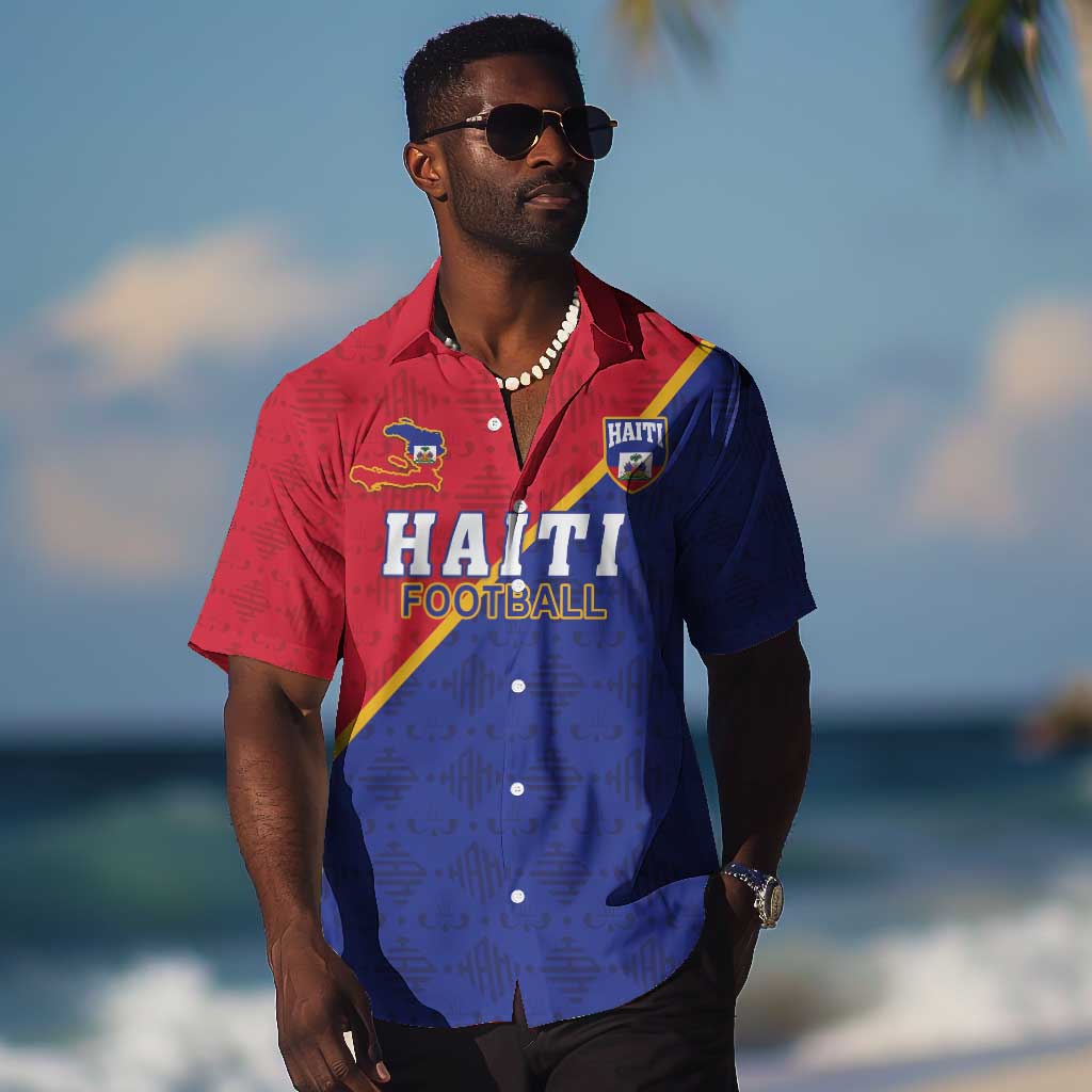 Custom Afro Haiti Football Hawaiian Shirt Les Grenadiers - African Pride