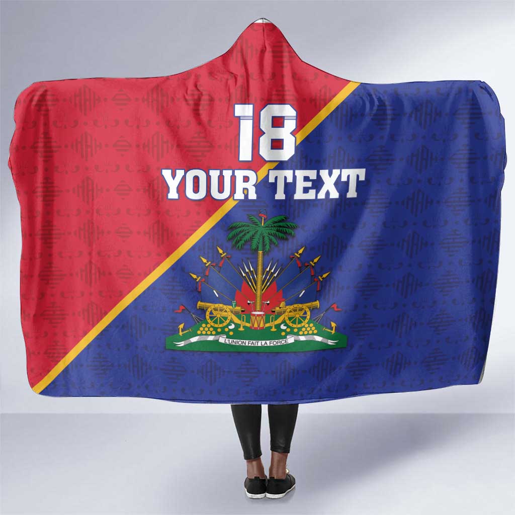 Custom Afro Haiti Football Hooded Blanket Les Grenadiers - African Pride